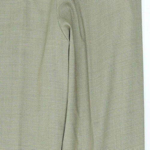 M&S Womens Beige Check  Trousers  Size 38 L31 in