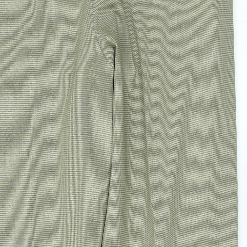 M&S Womens Beige Check  Trousers  Size 38 L31 in
