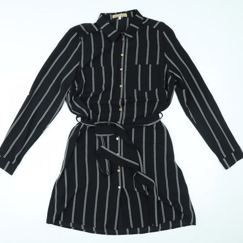 Cameo Rose Womens Black Striped  T-Shirt Dress  Size 14