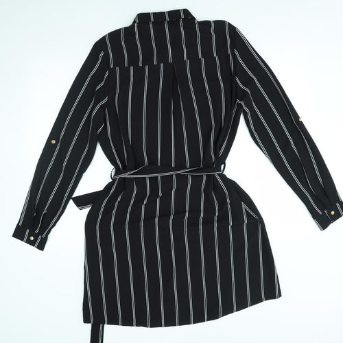 Cameo Rose Womens Black Striped  T-Shirt Dress  Size 14