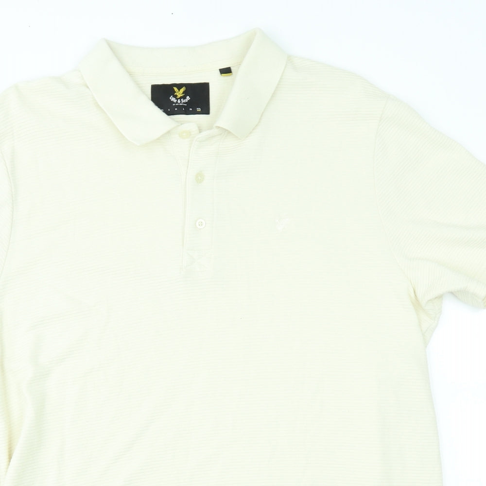 Lyle & Scott Mens Ivory    Polo Size 2XL