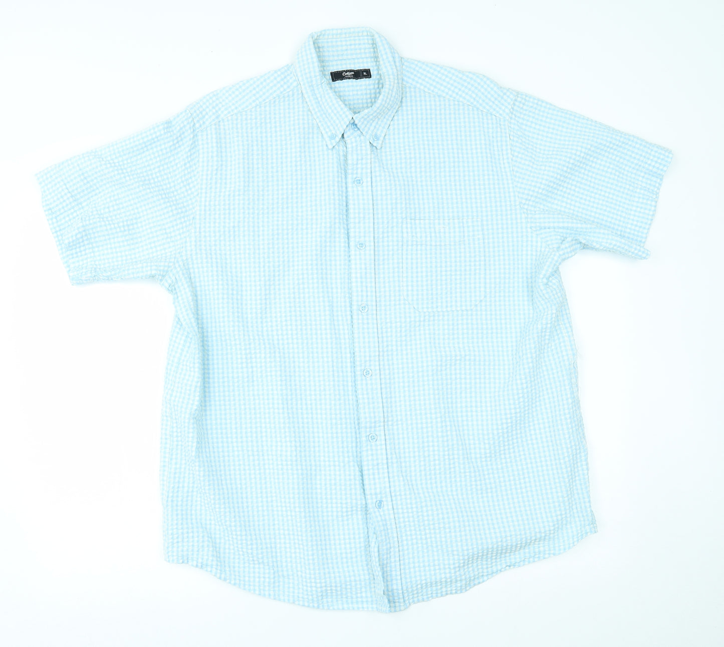 Cotton Traders Mens Blue Check   Button-Up Size XL