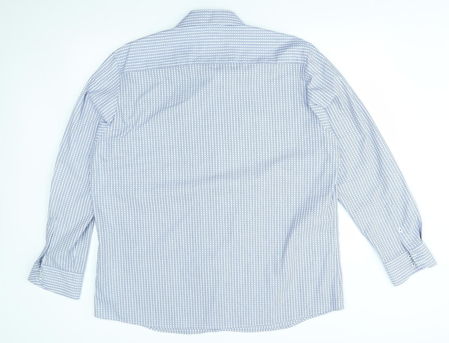 Italian classic Mens Blue Striped   Button-Up Size XL