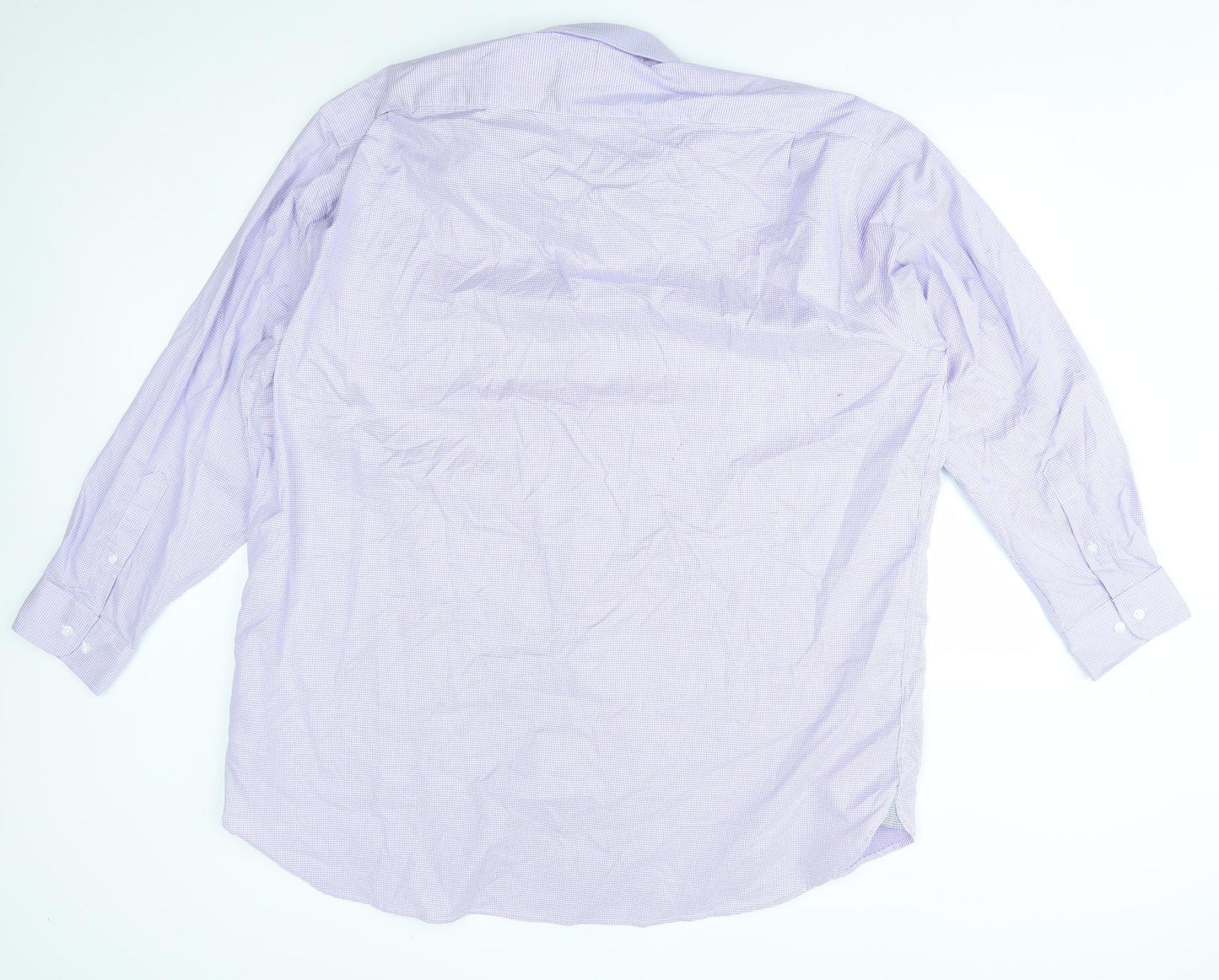 Brook Taverner Mens Purple Check   Dress Shirt Size 19