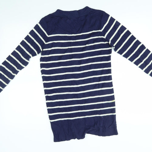 Motel Womens Blue Striped  Cardigan Jumper Size S