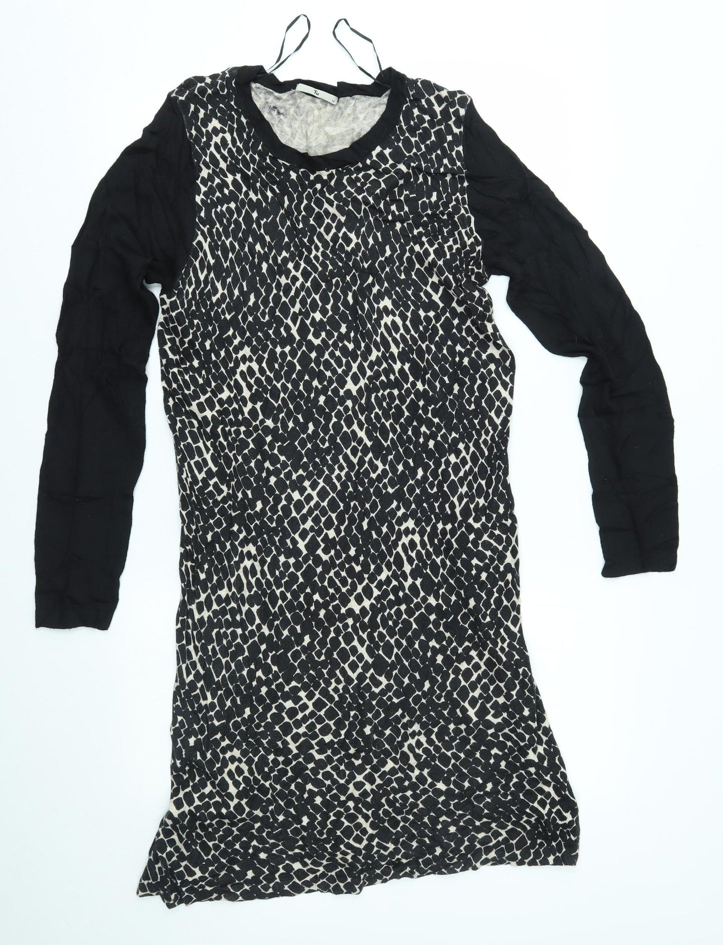TU Womens Brown Animal Print  Pencil Dress  Size 12