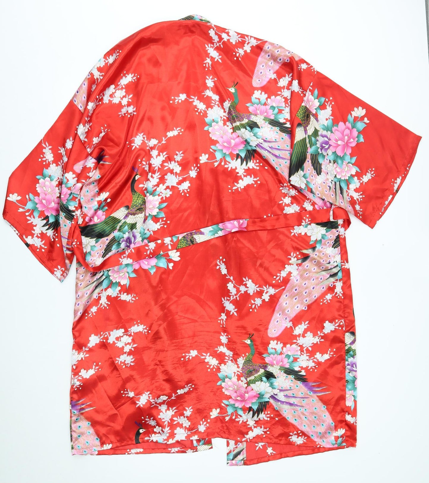 Singapore Womens Red Floral  Kimono Robe Size M