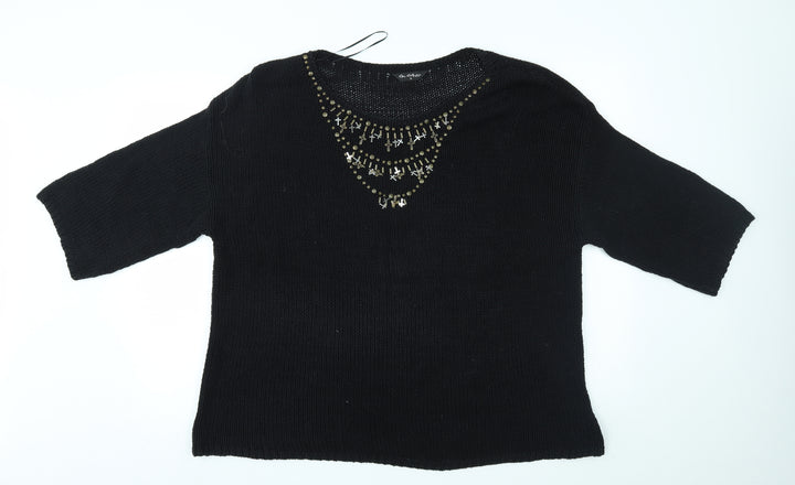 Miss Selfridge Womens Black Pullover Jumper Size 16