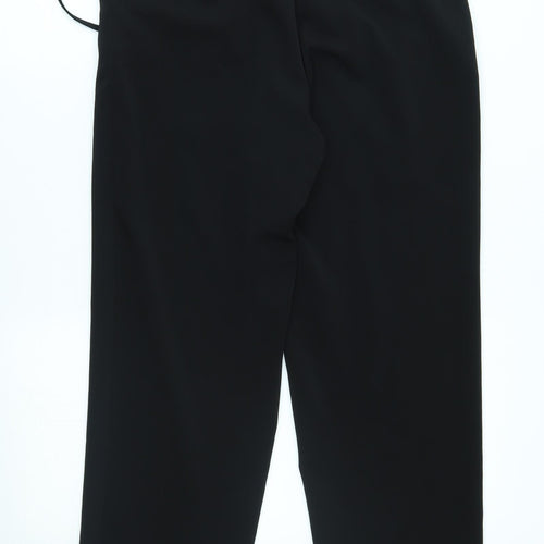 M&S Womens Black   Capri Trousers Size 10 L27 in - flower detail