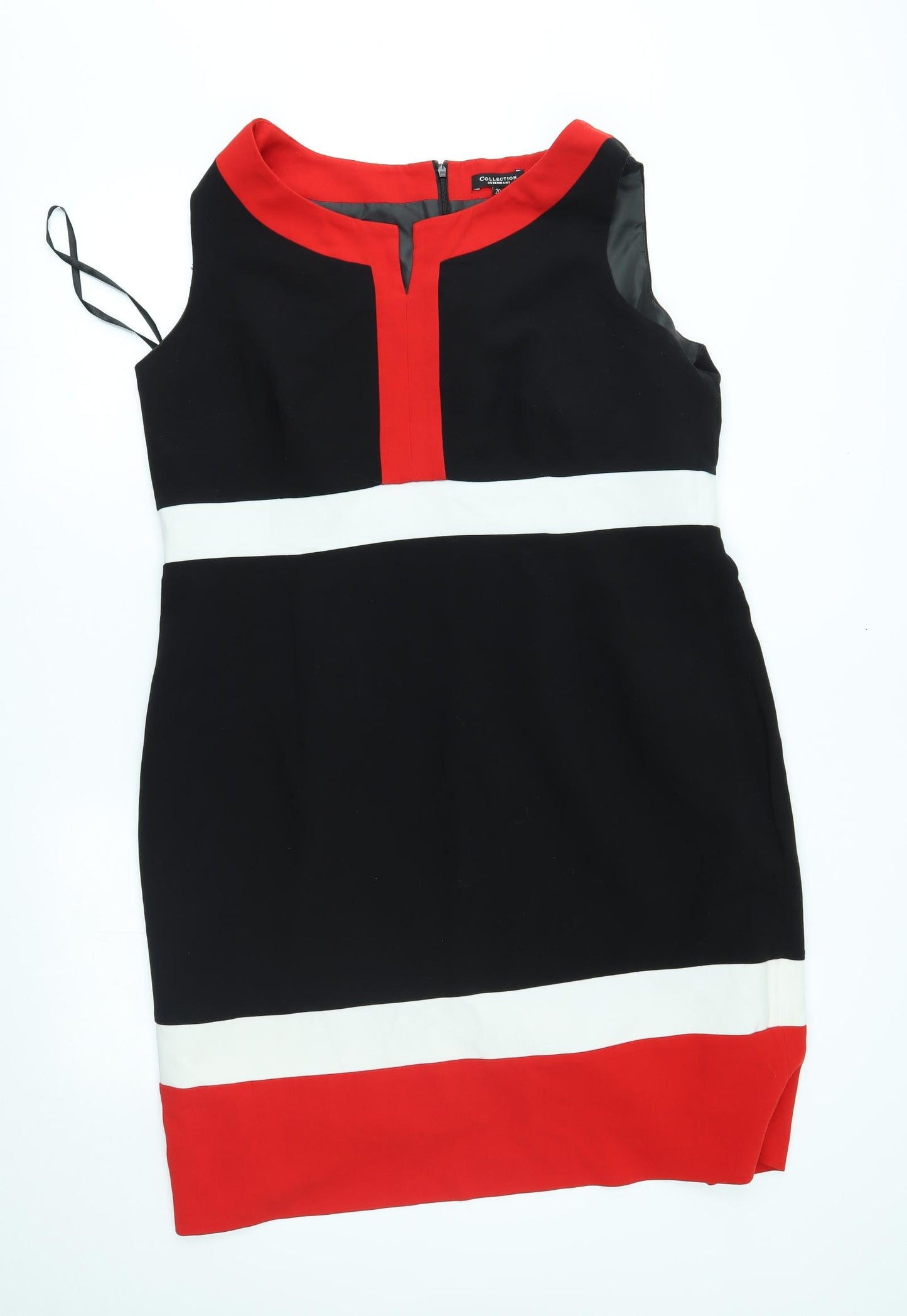 collection Womens Black Striped  A-Line  Size 20