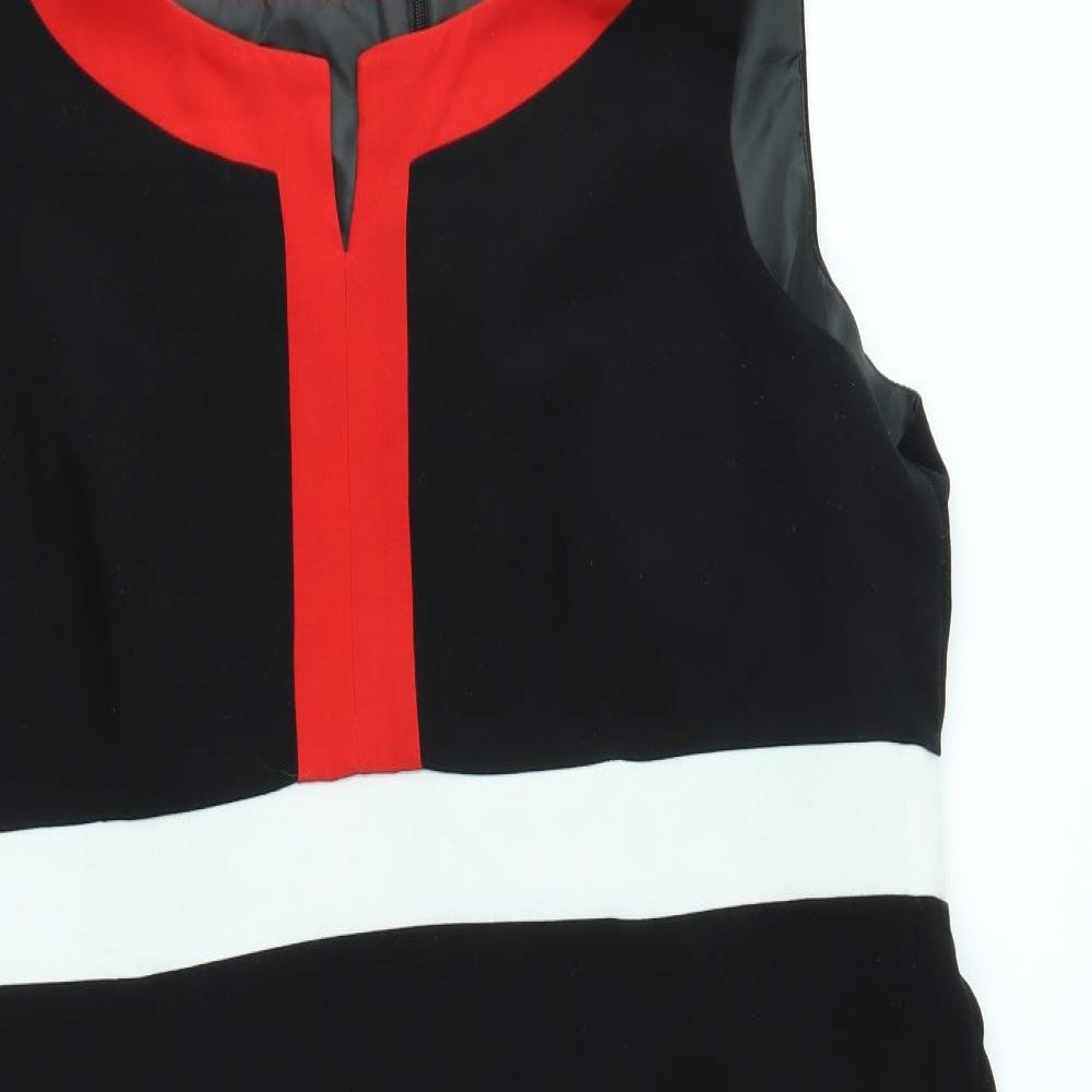 collection Womens Black Striped  A-Line  Size 20