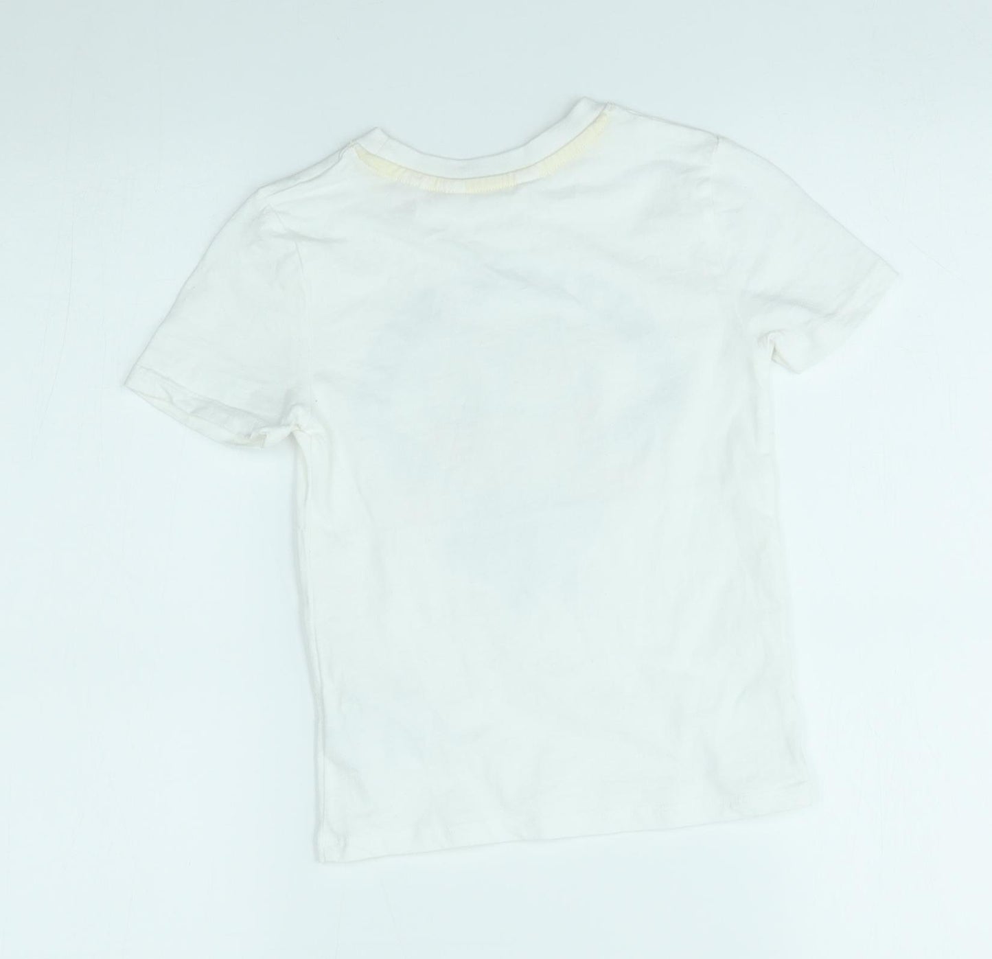 H&M Boys White   Basic T-Shirt Size 4-5 Years  - reversible sequins, minions
