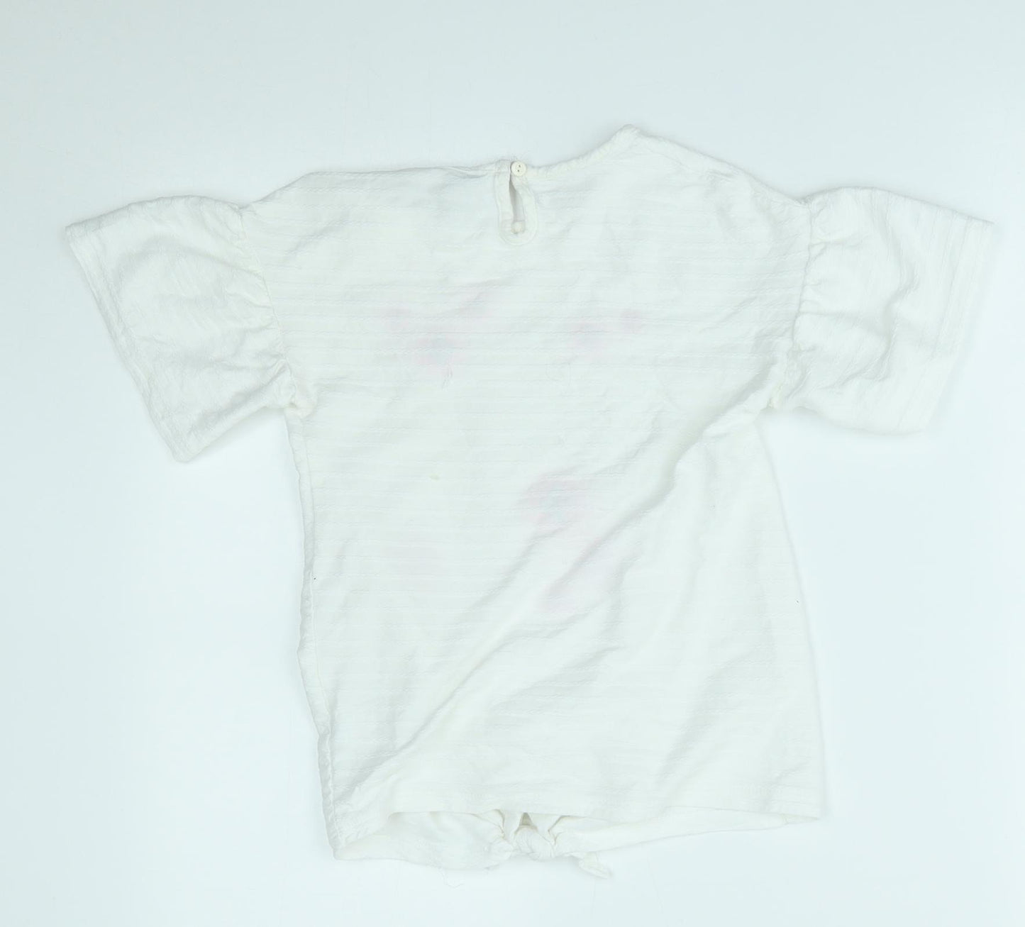 George Girls White   Basic Blouse Size 9-10 Years  - reversible sequin heart