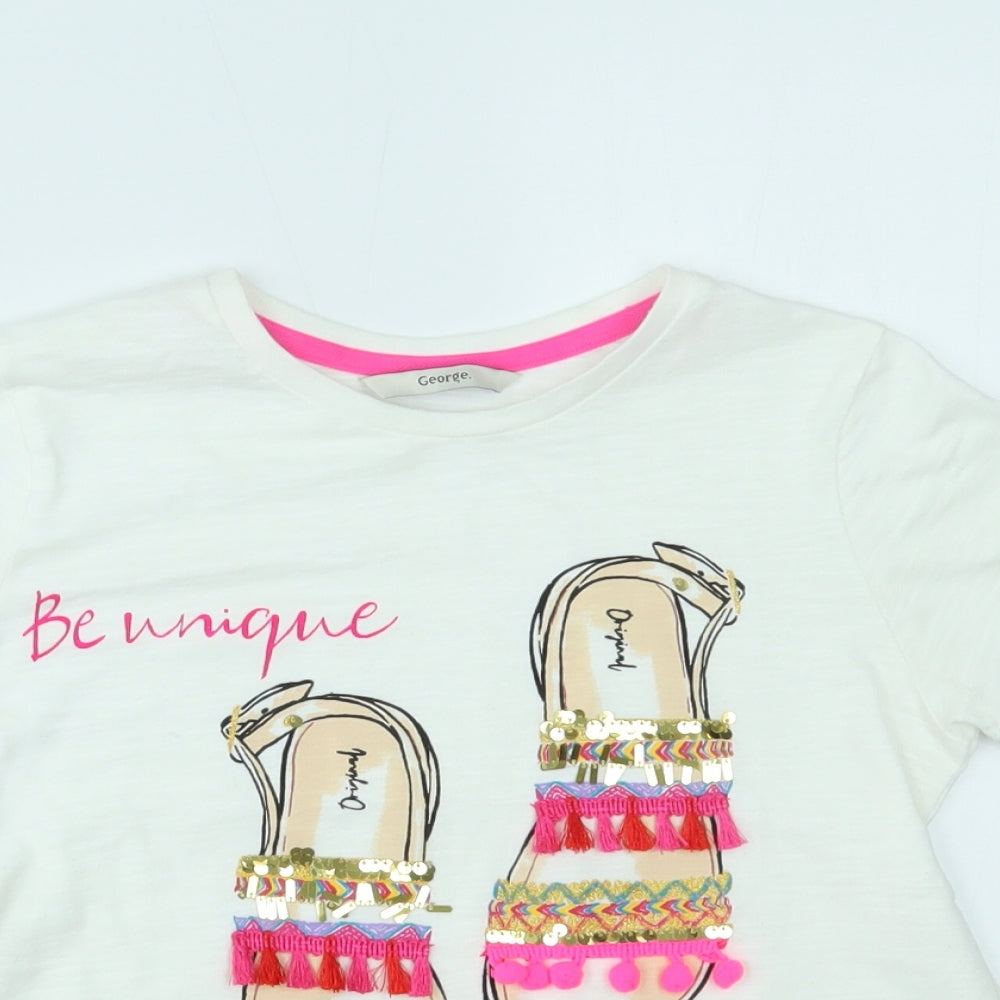 George Girls White   Basic Blouse Size 7-8 Years  - stay you
