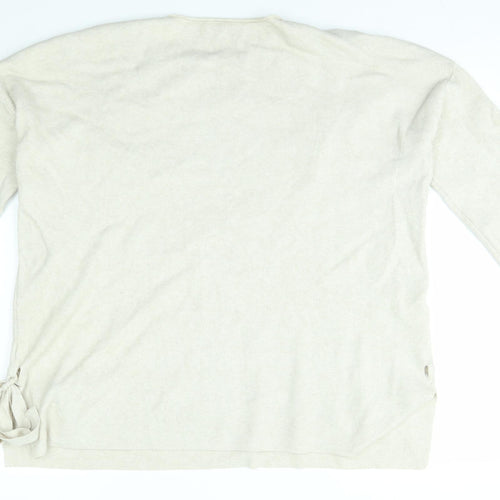 Miss sugar Womens Beige   Pullover Jumper One Size  - tie on waist