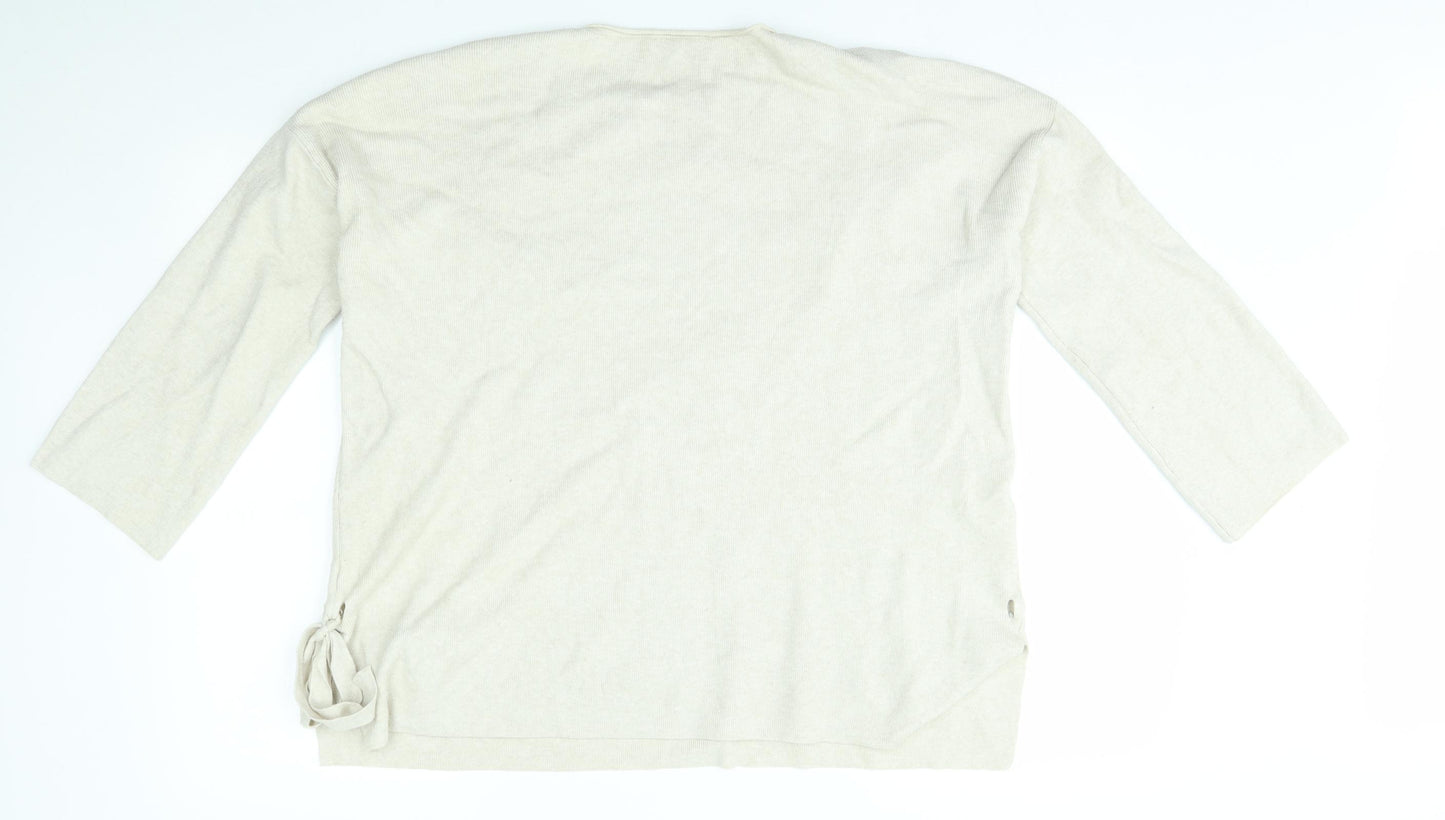 Miss sugar Womens Beige   Pullover Jumper One Size  - tie on waist