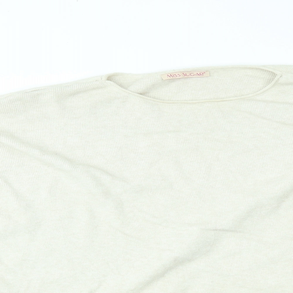 Miss sugar Womens Beige   Pullover Jumper One Size  - tie on waist