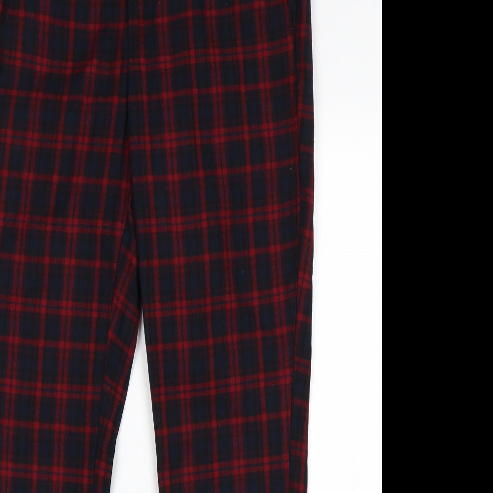 H&M Womens Multicoloured Plaid  Trousers  Size 10 L28 in