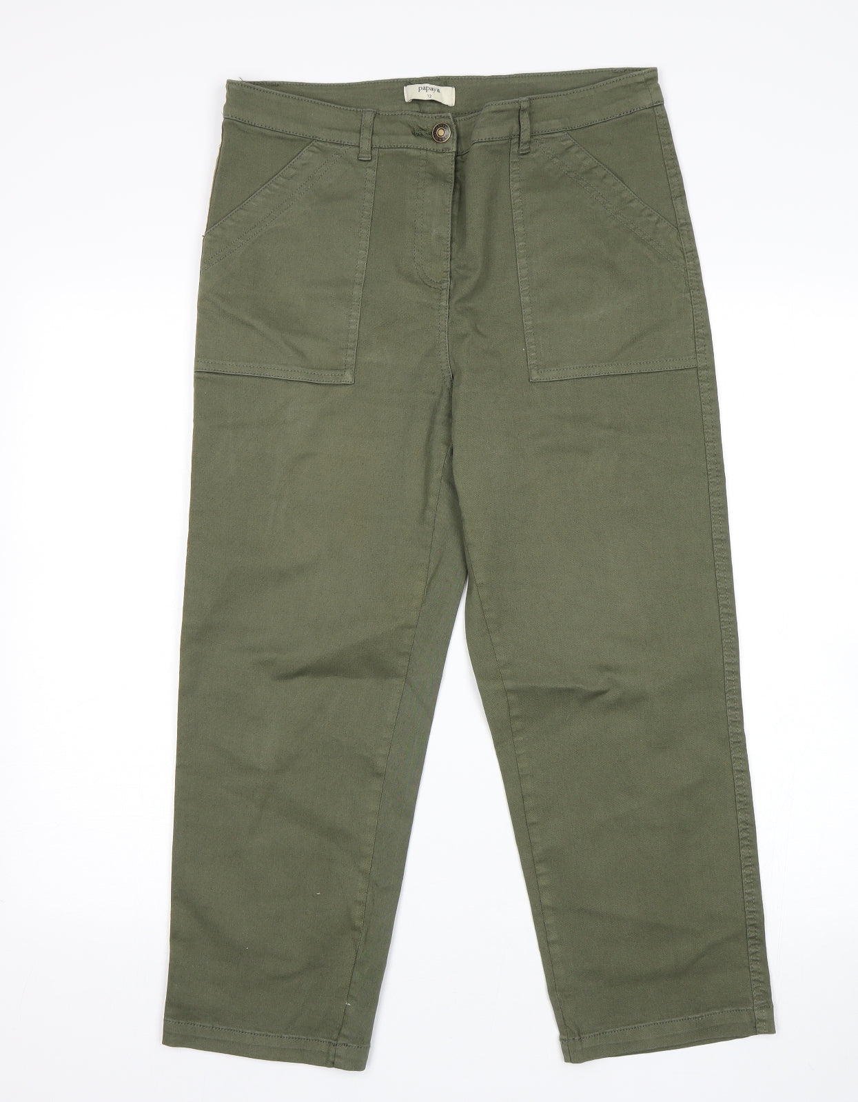 Papaya Womens Green   Cropped Jeans Size 12 L24 in
