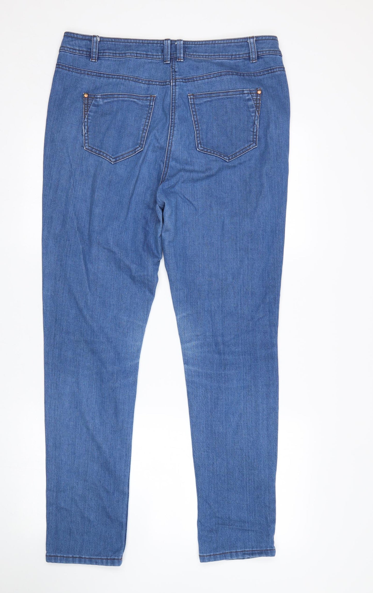 M&Co Womens Blue   Skinny Jeans Size 16 L30 in