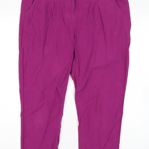 Dorothy Perkins Womens Purple   Cropped Trousers Size 10 L23 in