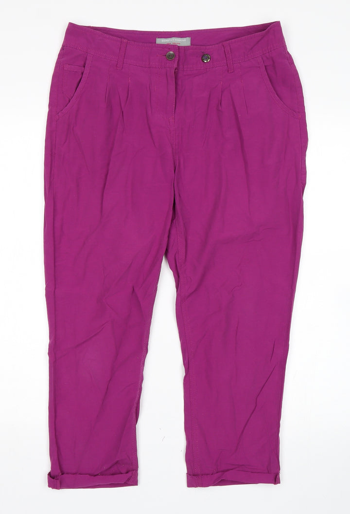 Dorothy Perkins Womens Purple   Cropped Trousers Size 10 L23 in