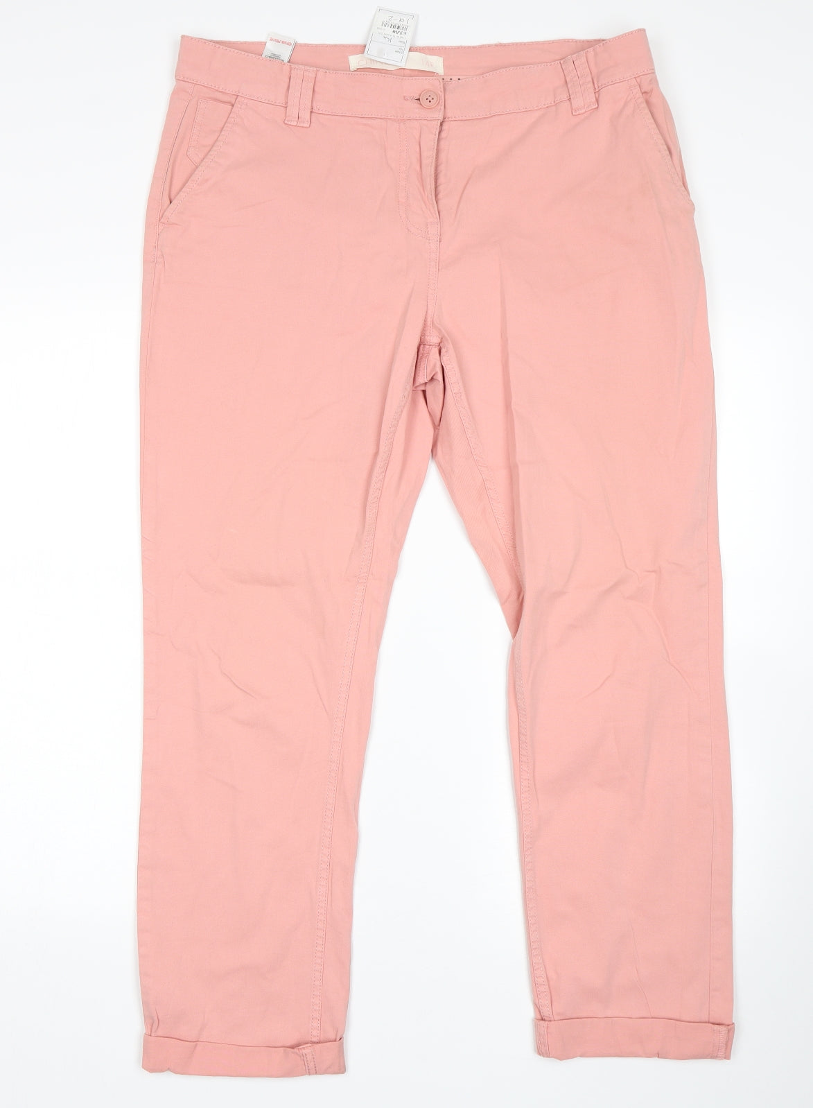 NEXT Womens Pink   Chino Trousers Size 14 L28 in