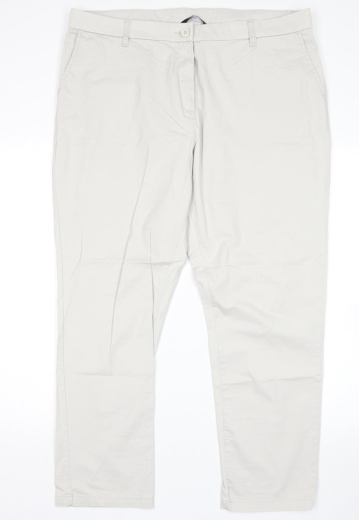 BM Womens Beige Chino Trousers Size 18 L28 in