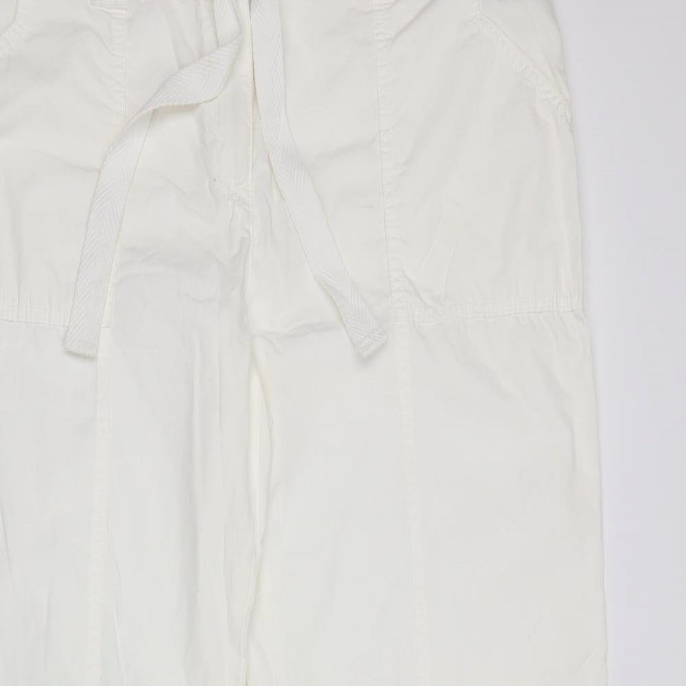 M&S Womens White   Trousers  Size 18 L30 in