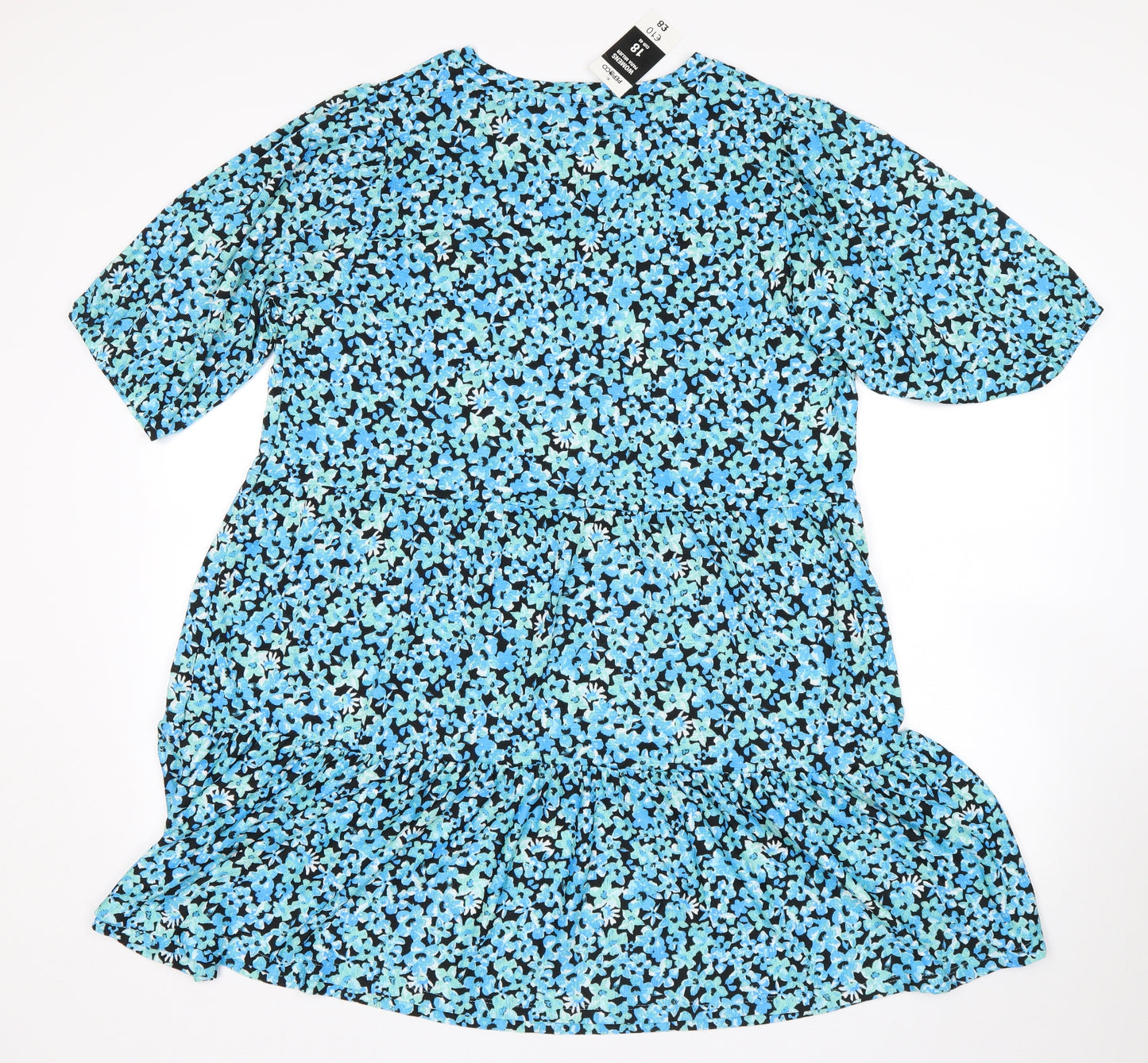 Pep&Co Womens Blue Floral  A-Line  Size 18