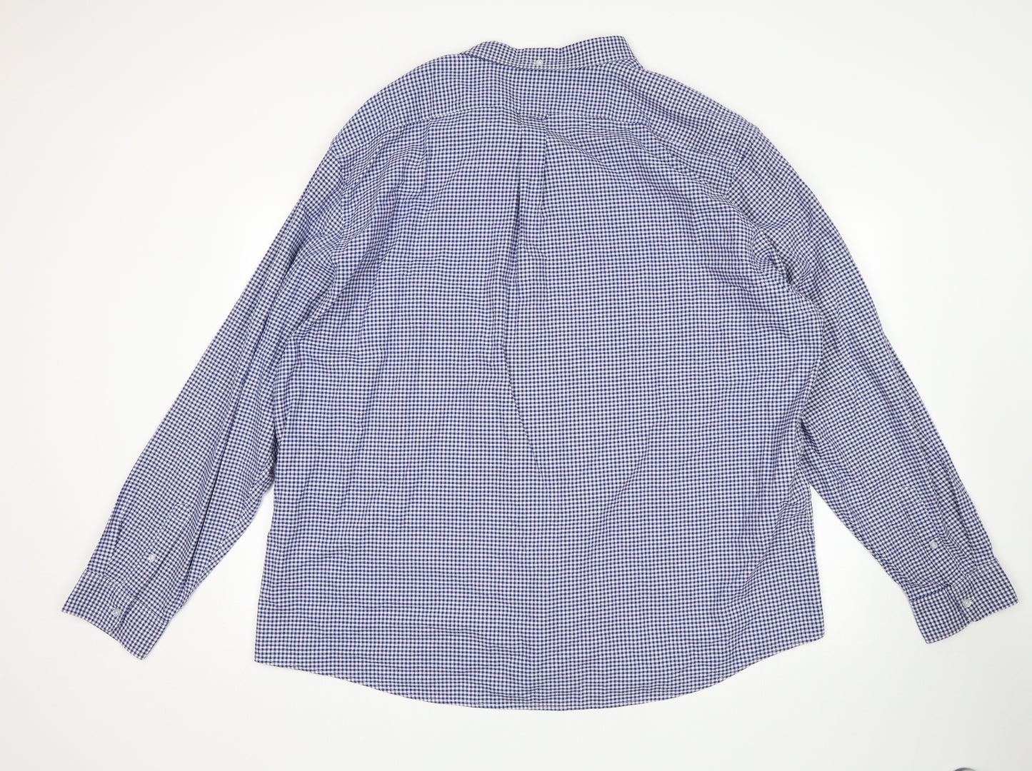 TU Mens Blue Check   Button-Up Size 3XL