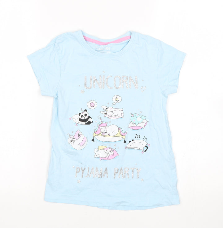 Matalan Girls Blue Top Pyjama Top Size 8 Years - Unicorn