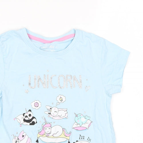 Matalan Girls Blue   Top Pyjama Top Size 8 Years  - Unicorn