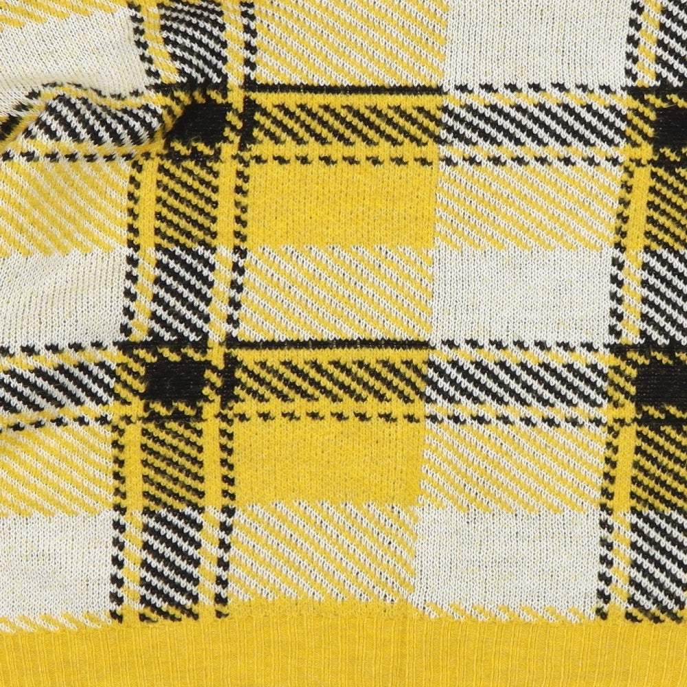 New Look  Womens Yellow Plaid  Pullover Jumper Size M