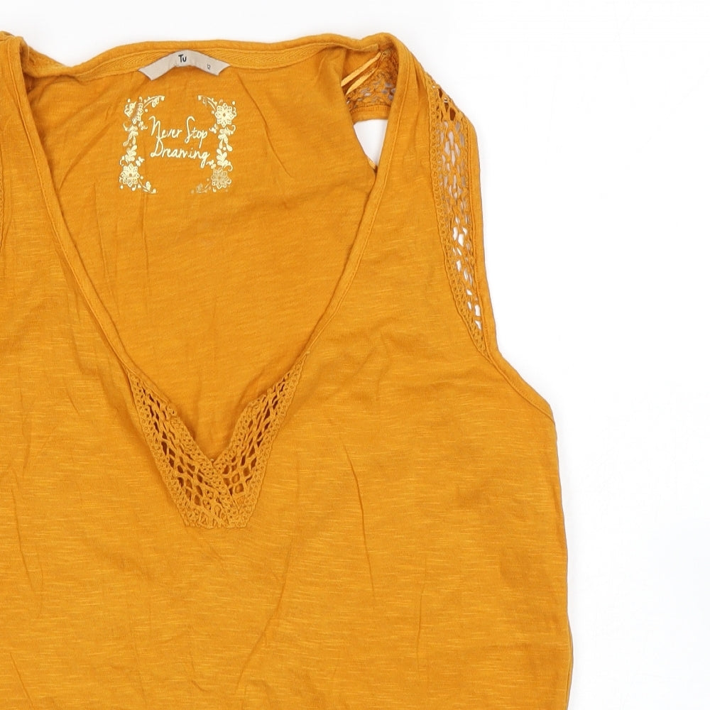 TU Womens Yellow   Basic Tank Size 12