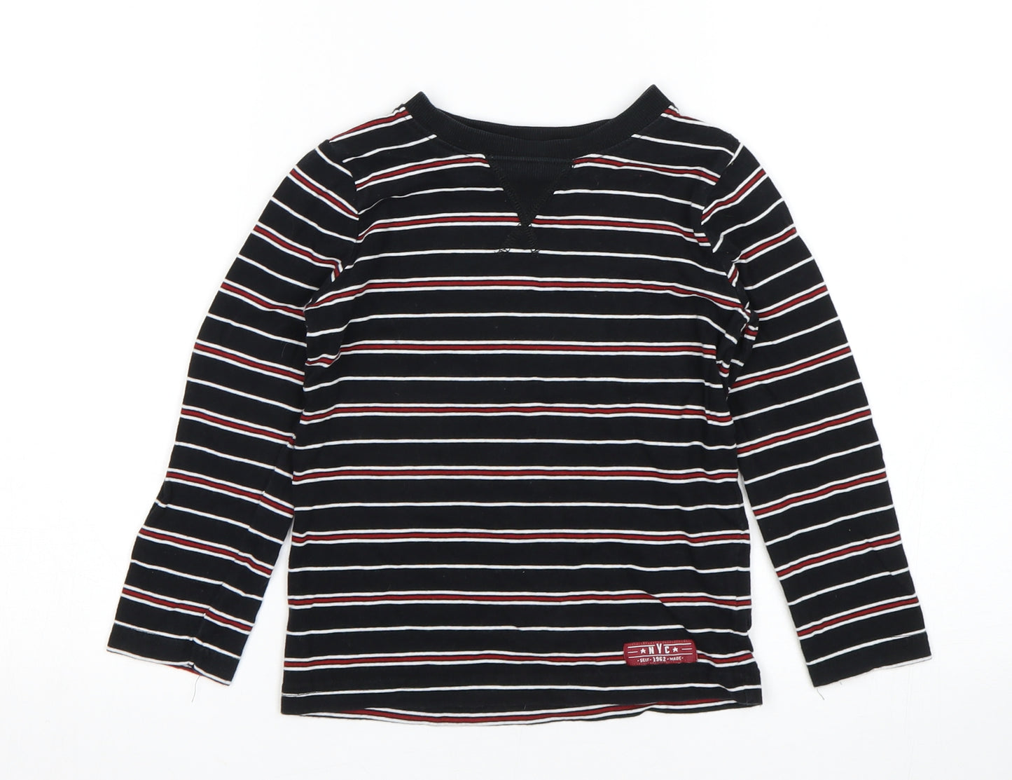 M&Co Boys Multicoloured Striped  Basic T-Shirt Size 4-5 Years