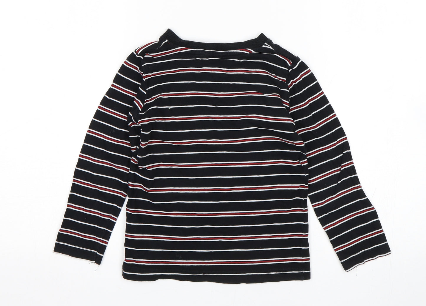 M&Co Boys Multicoloured Striped  Basic T-Shirt Size 4-5 Years