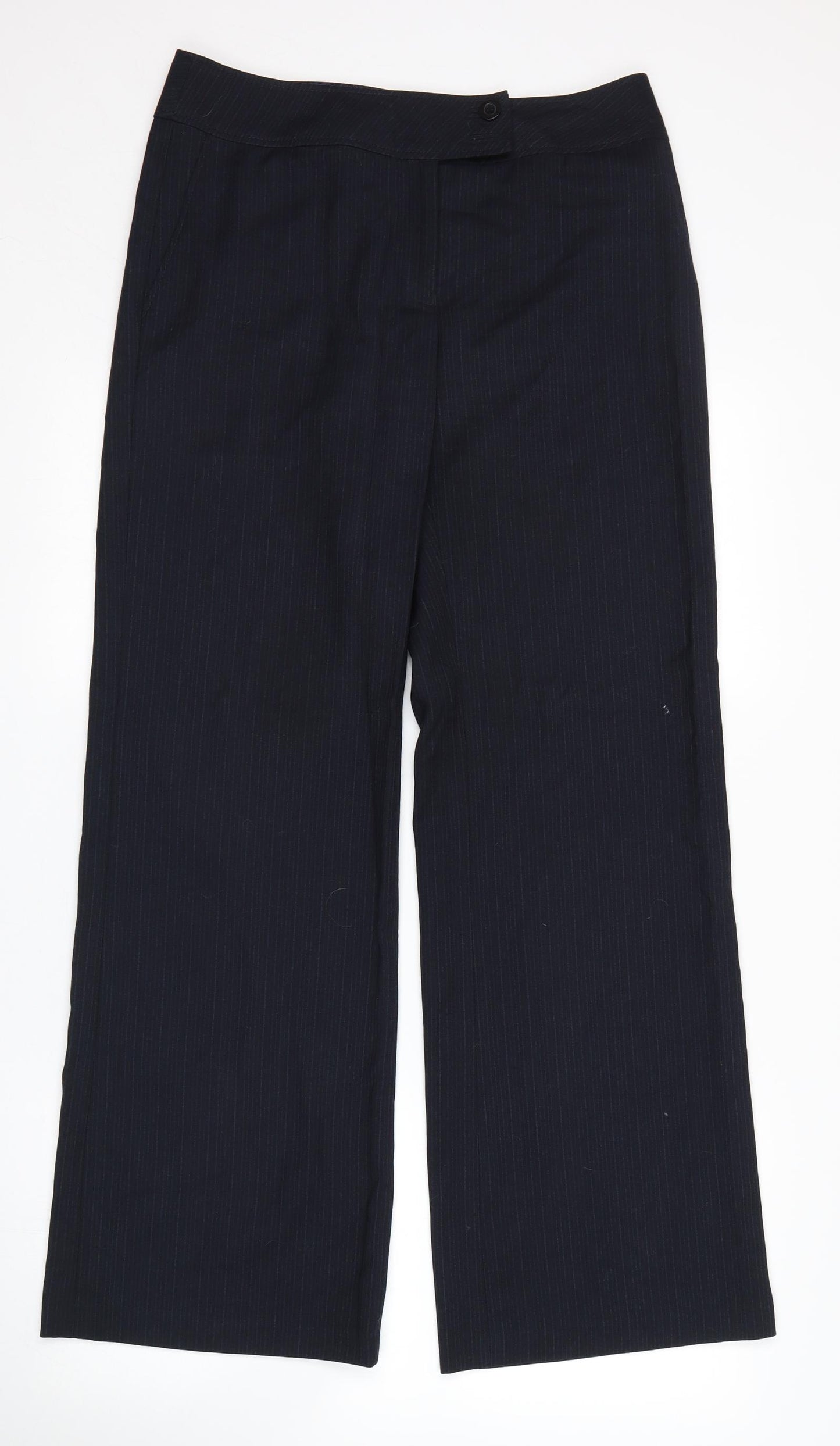 NEXT Womens Black Striped  Trousers  Size 10 L31 in