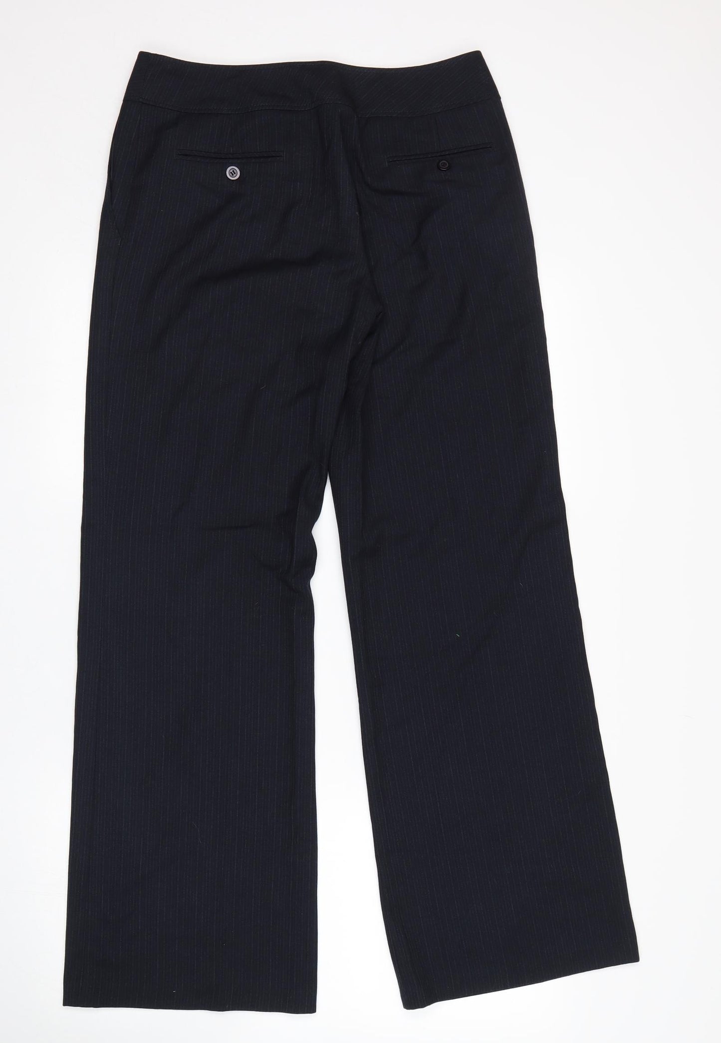 NEXT Womens Black Striped  Trousers  Size 10 L31 in
