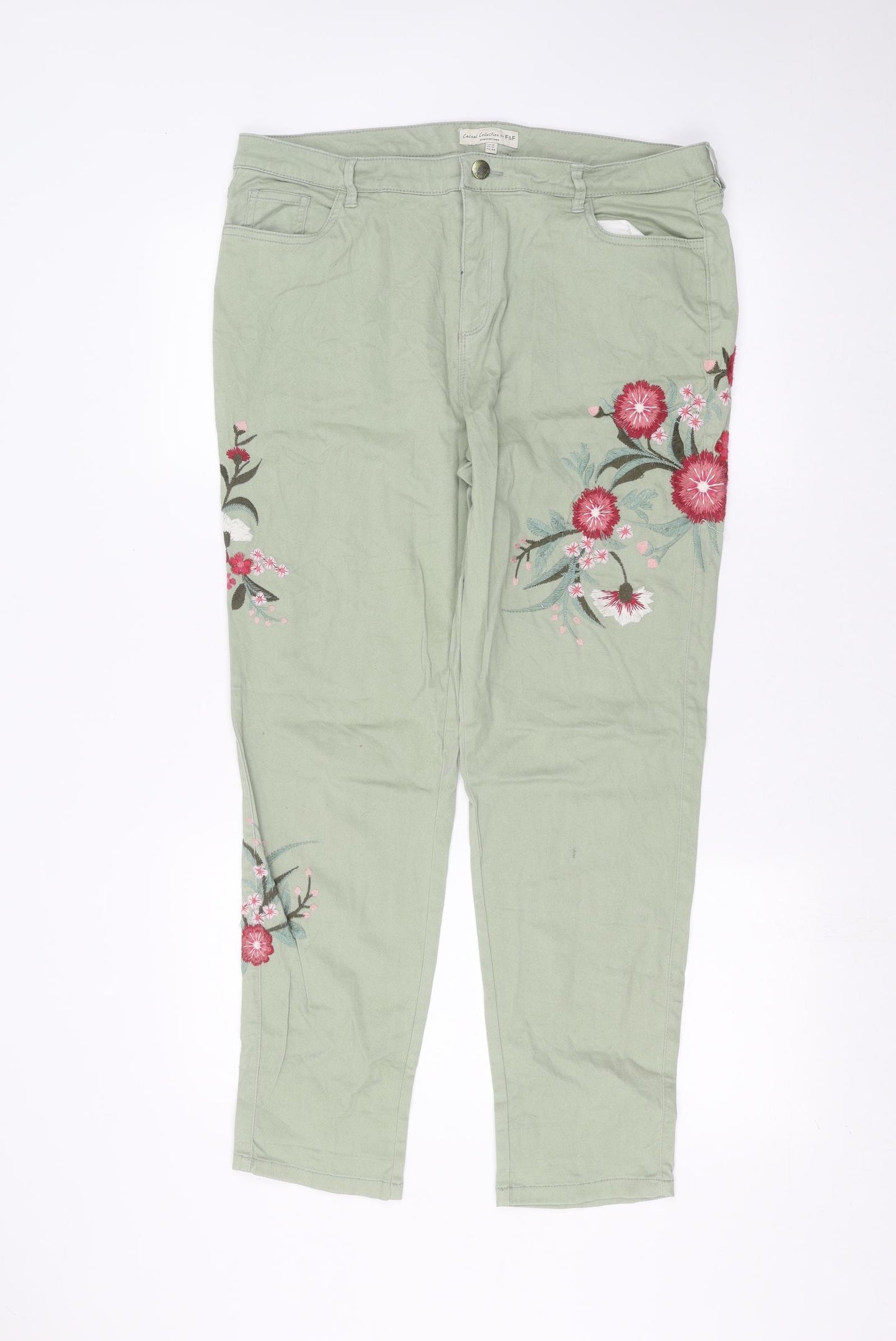 F&F Womens Green   Skinny Jeans Size 16 L27 in