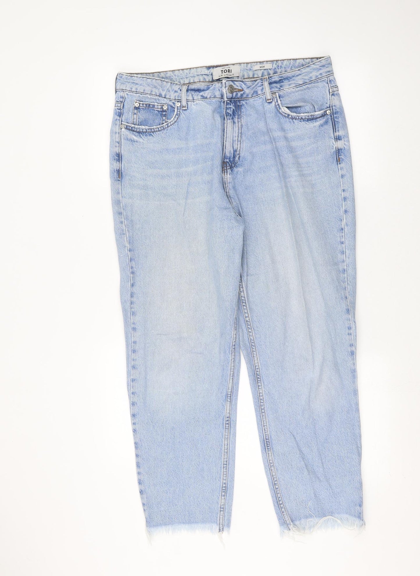 New Look Womens Blue  Denim Mom Jeans Size 16 L23 in - cropped