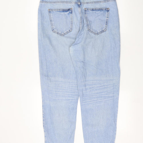 New Look Womens Blue  Denim Mom Jeans Size 16 L23 in - cropped