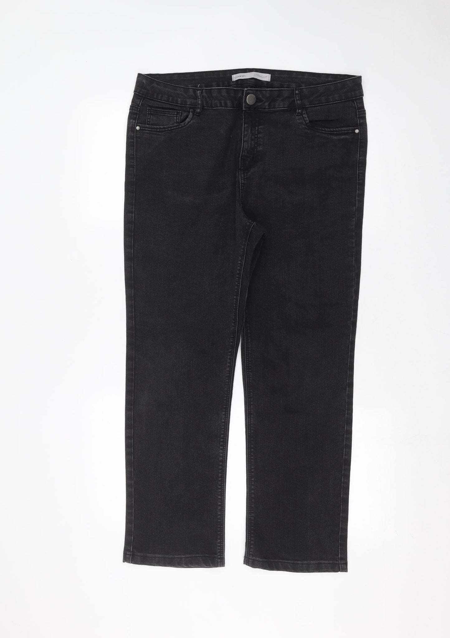 George Womens Black   Straight Jeans Size 16 L26 in