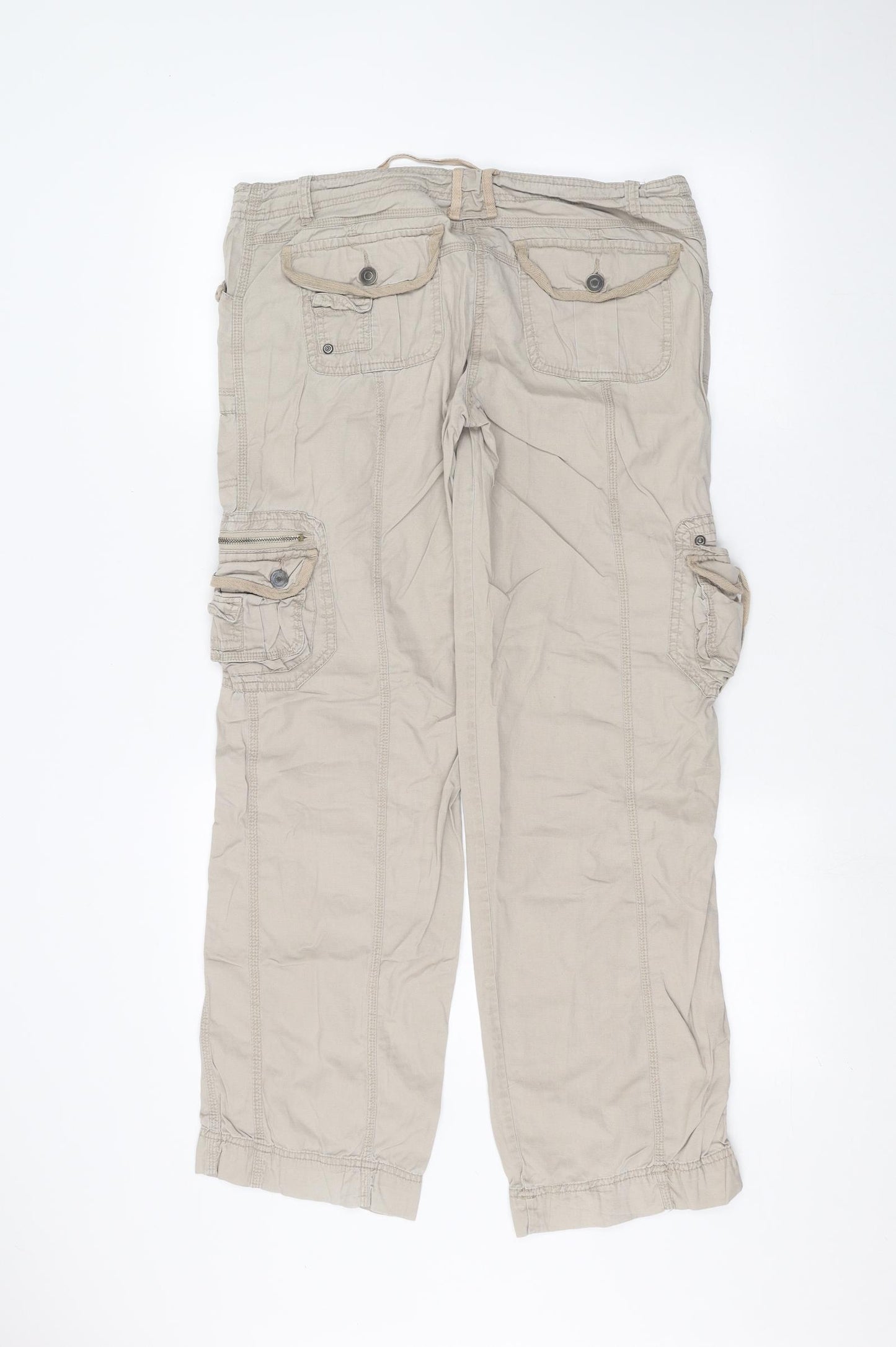 Papaya Womens Beige   Cargo Trousers Size 12 L28 in