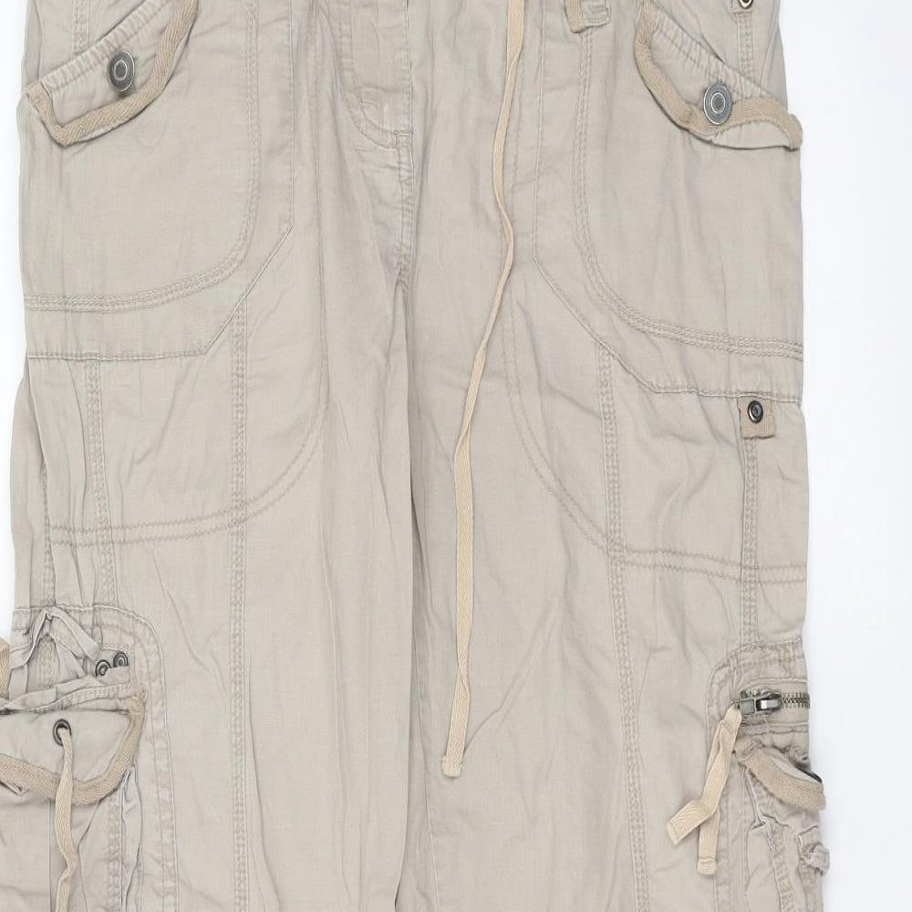 Papaya Womens Beige   Cargo Trousers Size 12 L28 in