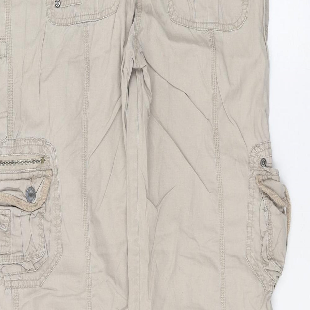 Papaya Womens Beige   Cargo Trousers Size 12 L28 in