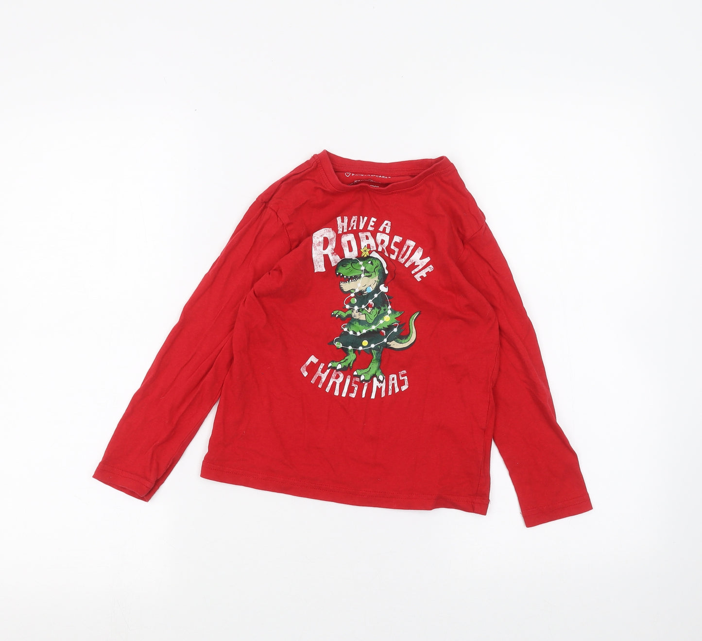 Primark Girls Red   Basic T-Shirt Size 6-7 Years