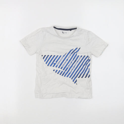 TU Boys White   Basic T-Shirt Size 3 Years