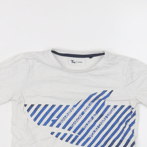 TU Boys White   Basic T-Shirt Size 3 Years
