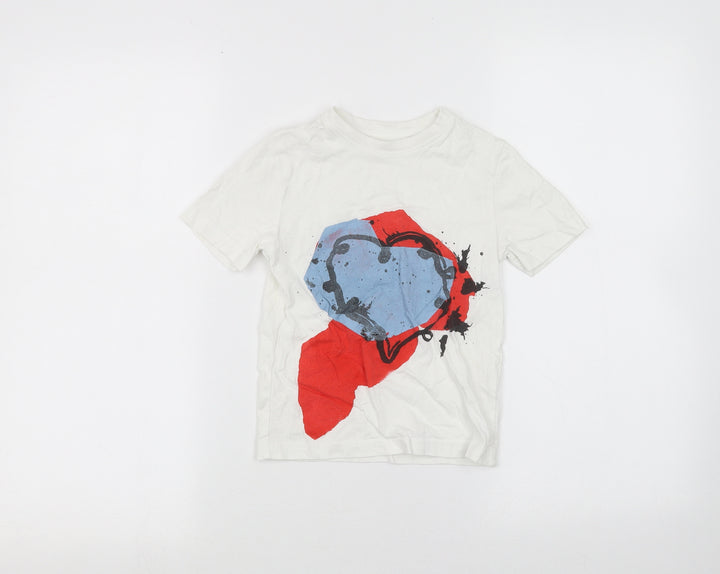 George Girls White Basic T-Shirt Size 3-4 Years